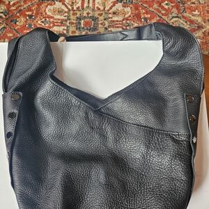 Black Pebbled Leather Shoulder Bag